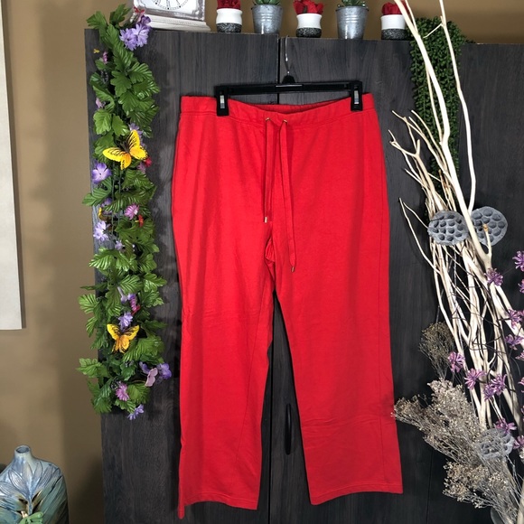 /🌸5/$25🌸Vintage Cotton Red Bootcut Drawstring Sweatpants Size Large - Picture 4 of 14
